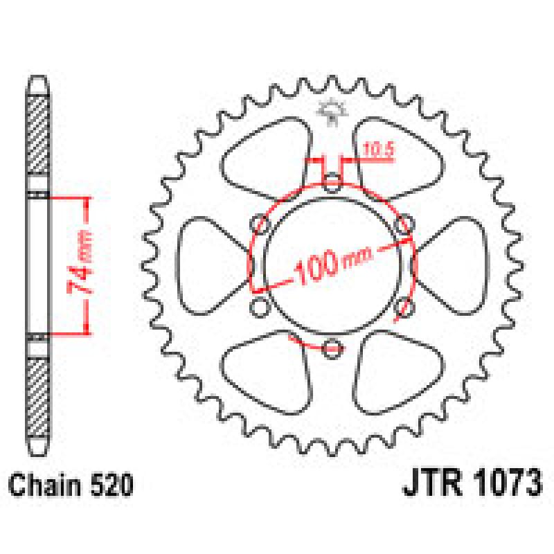 Купить Звездочка задняя JT Sprockets (шаг 520 ) JT JTR1073